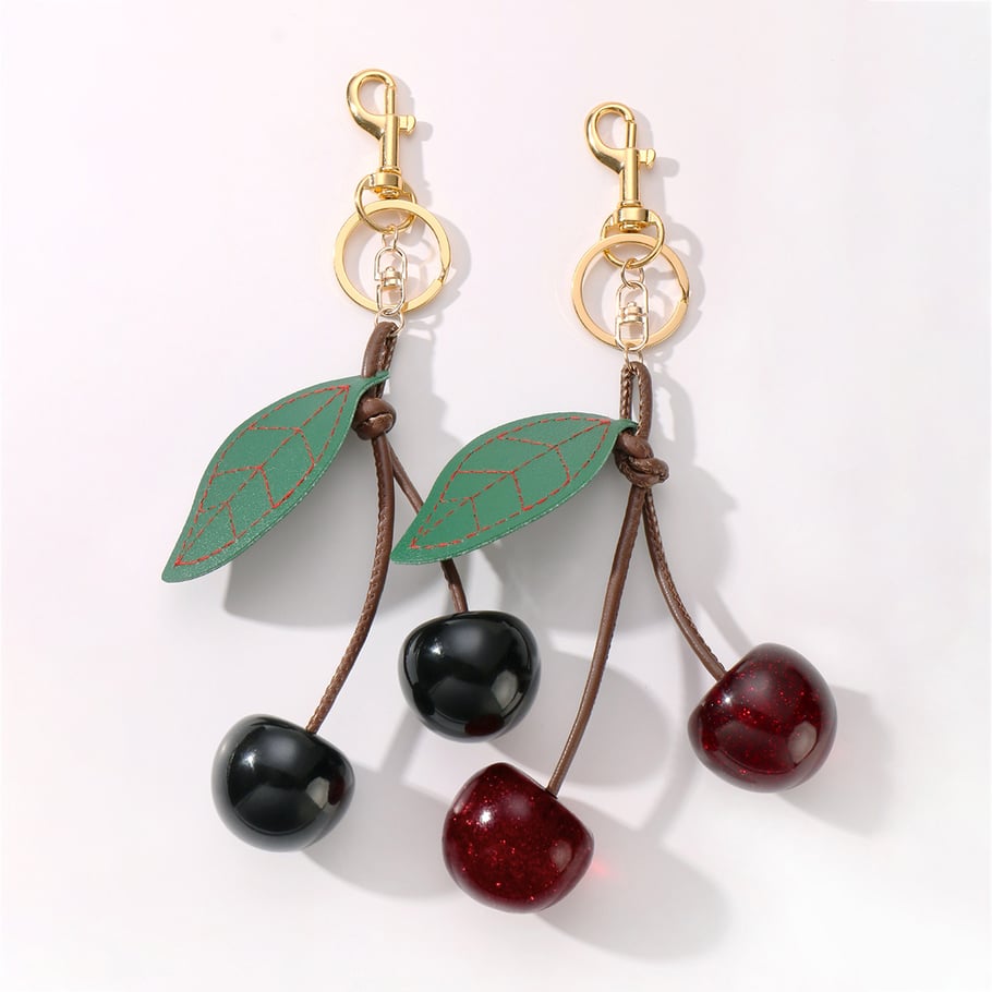 Leather Cherry Bag Charms Picture4