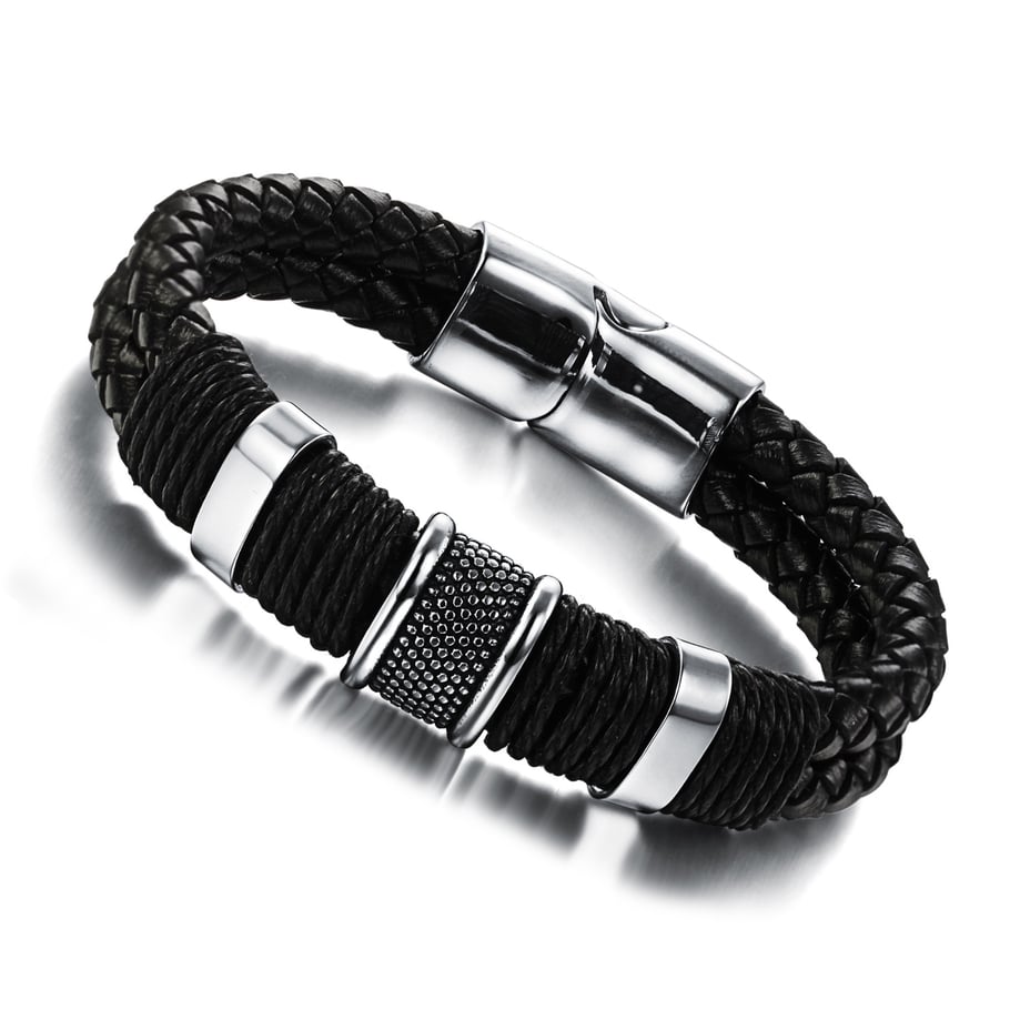 1 Piece Modern Rectangular Leather Men's Bracelets 