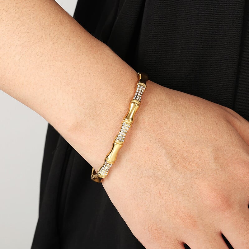 Bamboo Knot Design Stainless Steel Women's Bracelets Picture3