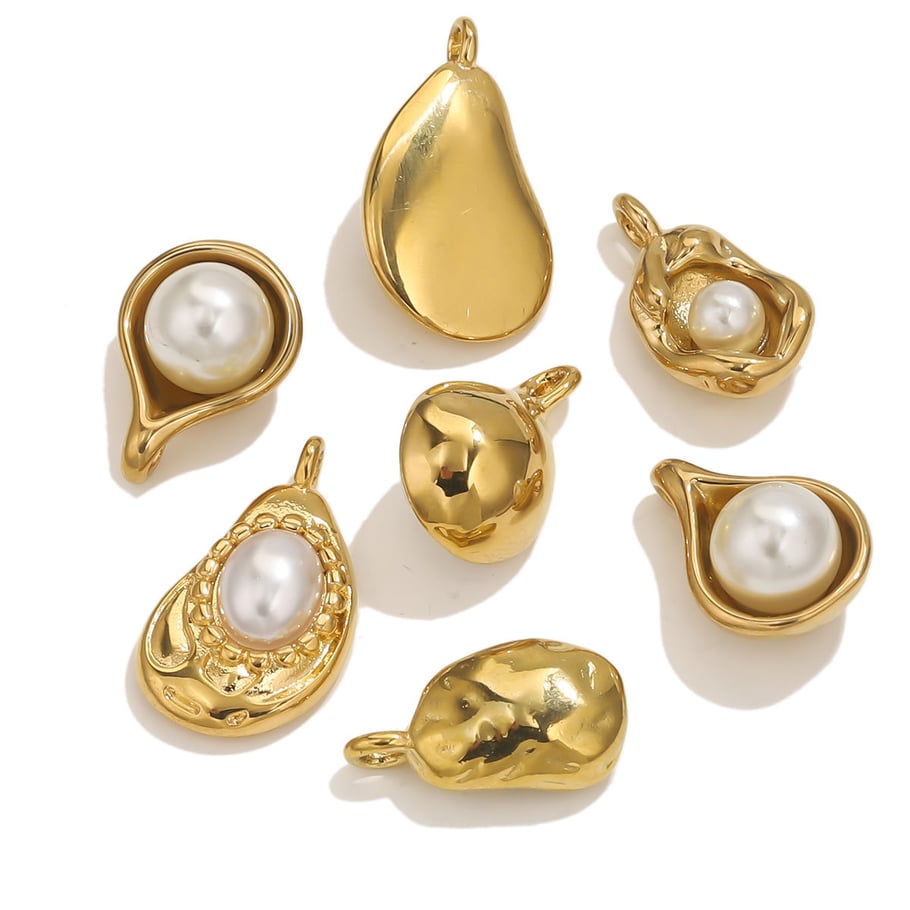 1 Stück gestaltbare unregelmäßige Tropfen Edelstahl Gold Farbe Damen Anhänger Bild7