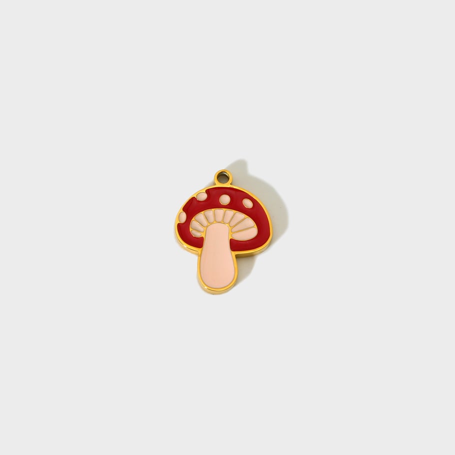 Cute Flower Mushroom DIY Stainless Steel Pendant Picture3