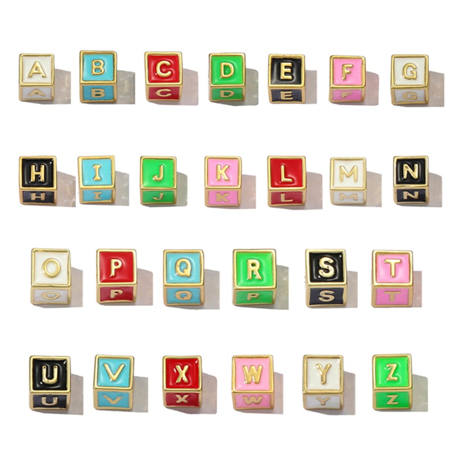 Anspruchsvolle bunte Buchstaben-Anhänger in Kupfer-Gold-Farbe Bild4