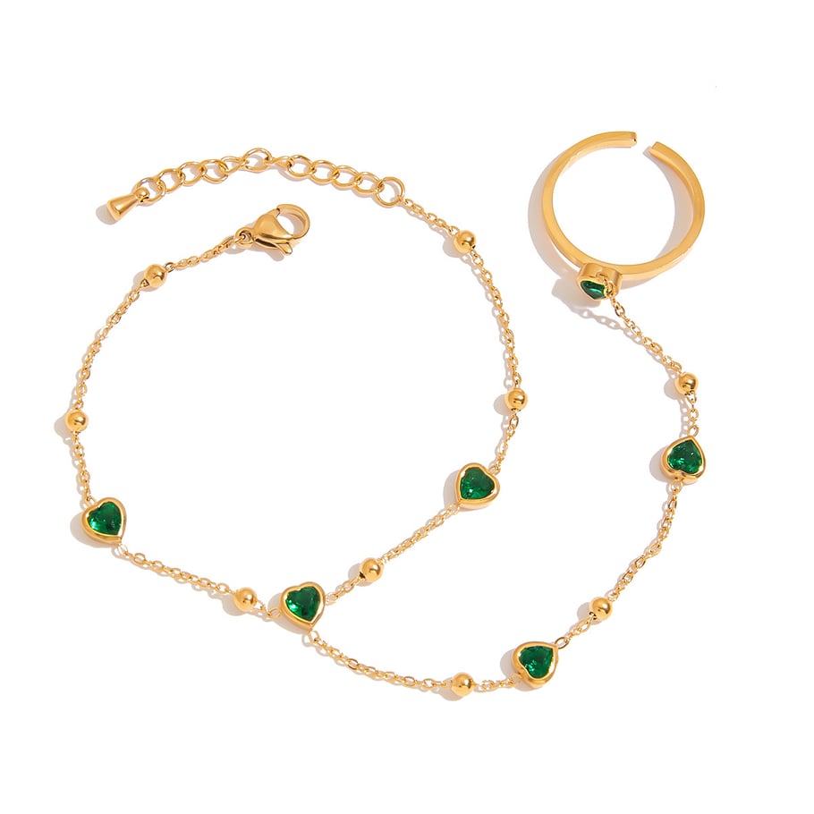 Retro Herz Edelstahl Gold Farbe Charm Armbänder Bild4