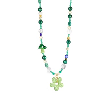 1 Piece Vacation Flower Glass Women's Beaded Necklaces h5 