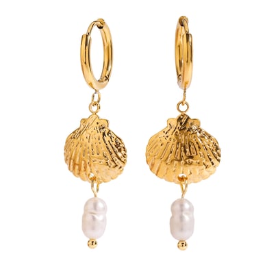 1 Pair Simple Series Personality Turtle Stainless Steel   Gold Color  Artificial Pearl Women's Drop Earrings h5 Picture5