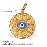 PJ324BEG Blue Oil Drop Gold Pendant 