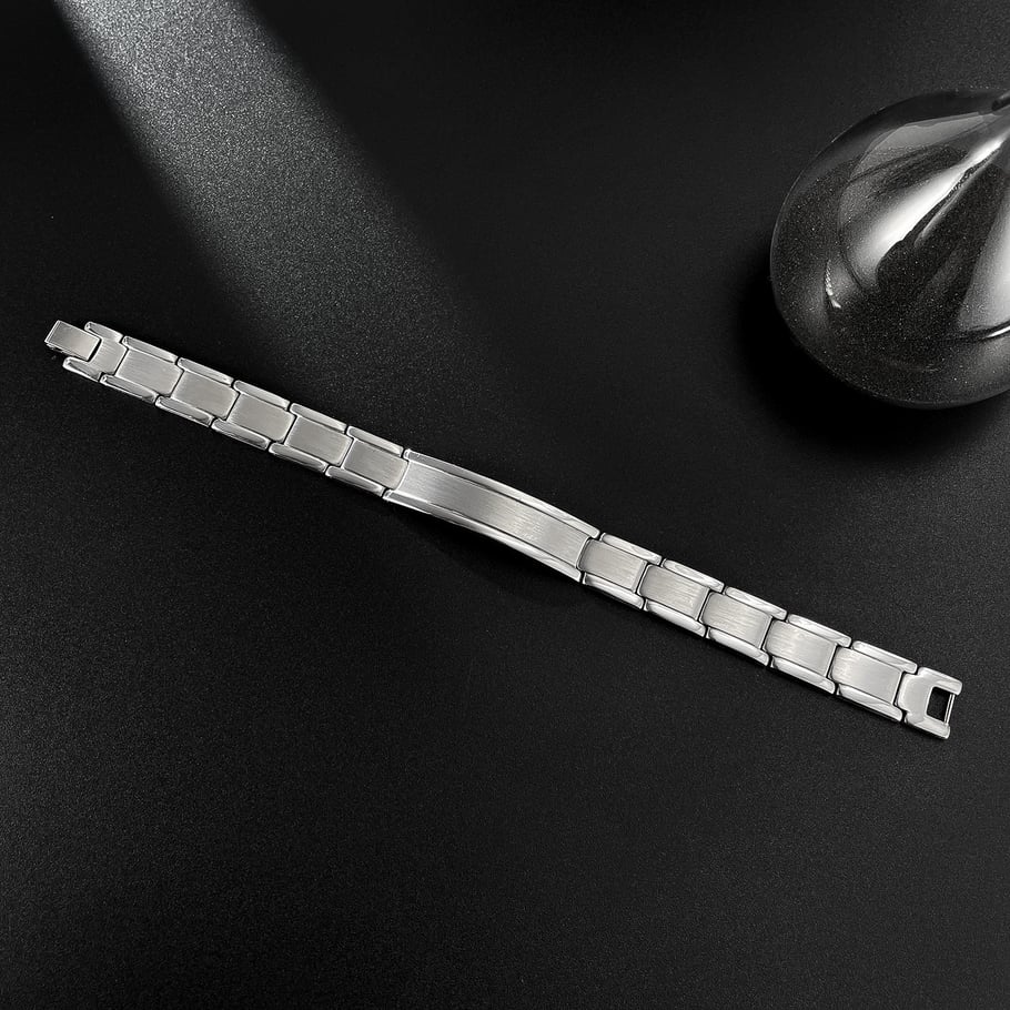 1 Piece Minimalist Series Punk Rectangular Stainless Steel Men's Bracelets Picture3
