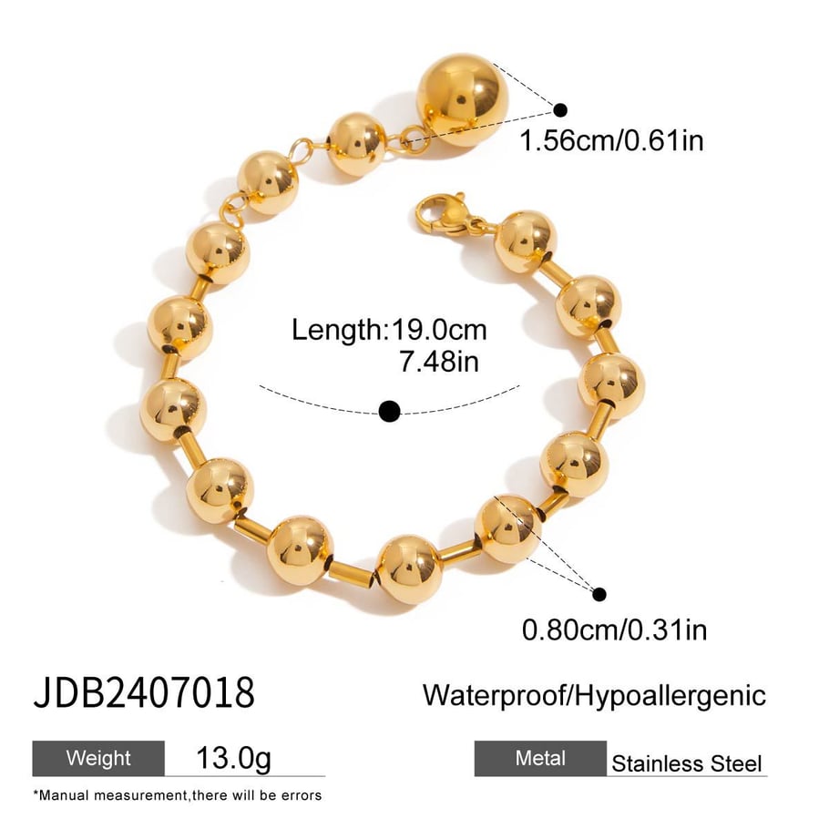 Ins Style Beads Edelstahl Goldfarbene Armbänder 