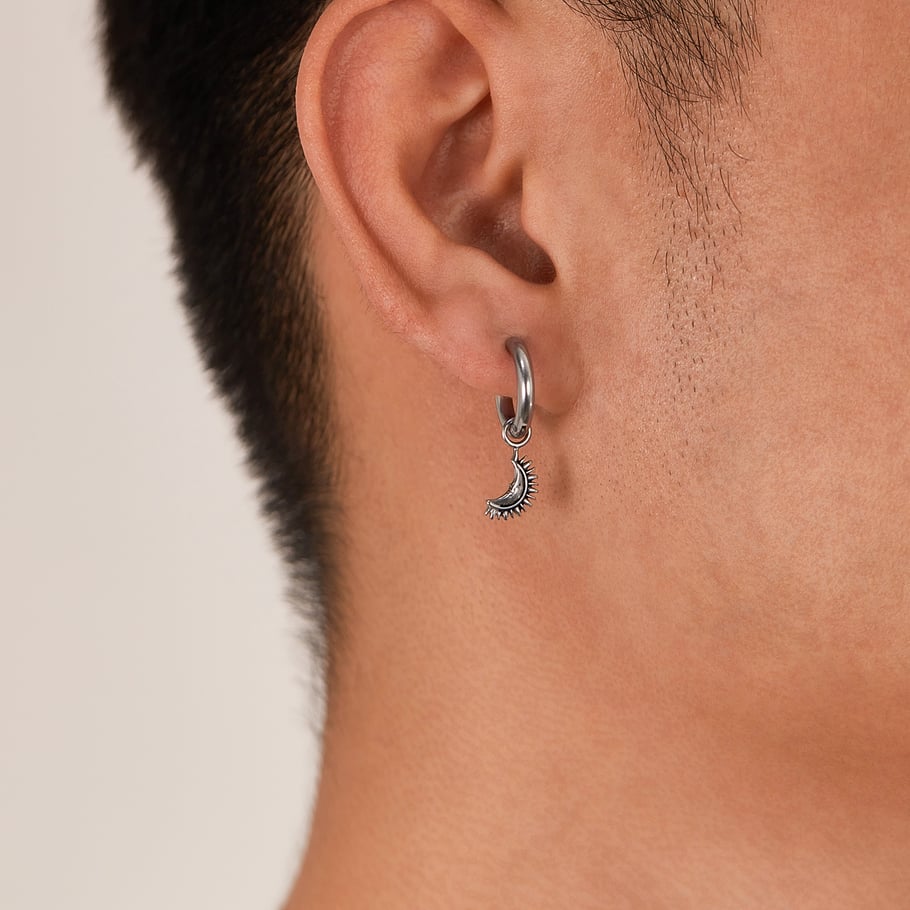 Boucles d&#39;oreilles à tige en acier inoxydable pour homme en forme d&#39;ailes rétro Image5