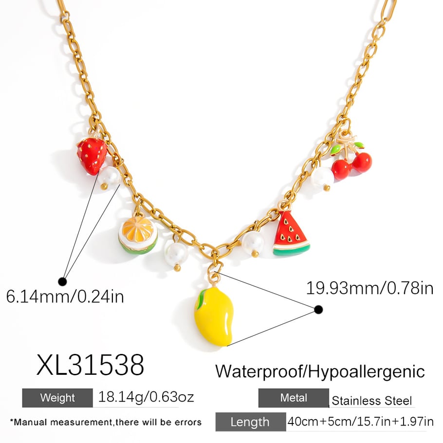 Cute Fruit Series Gold Color Stainless Steel Women’Necklaces Picture2