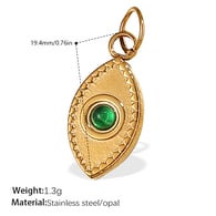 PJ327GNG Green Cat&#39;s Eye Gold Pendant Picture8