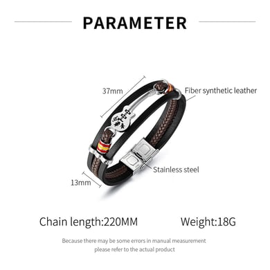 Bracelets en cuir pour homme avec motif guitare pandant h5 Image8