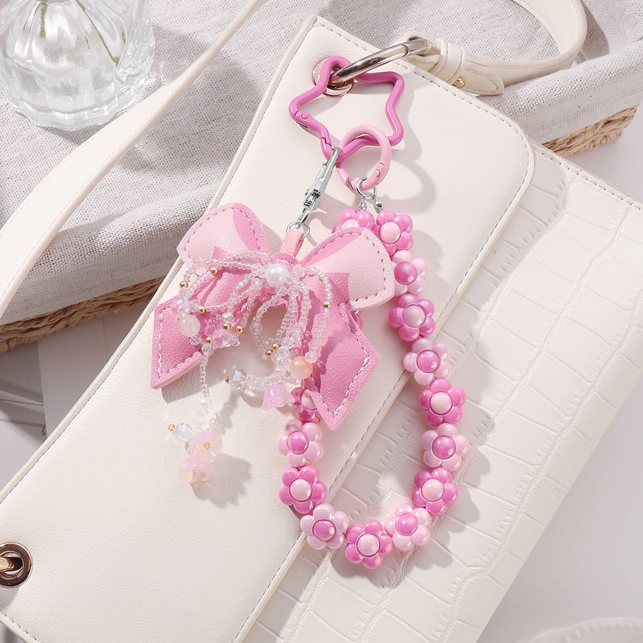 Sweet Beaded Bow Knot Bag Charms Picture4