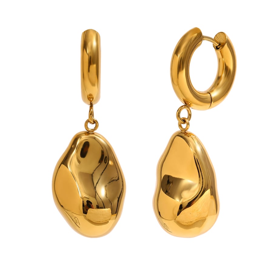 Leichte, elegante Damenohrringe aus goldfarbenem Edelstahl Bild5