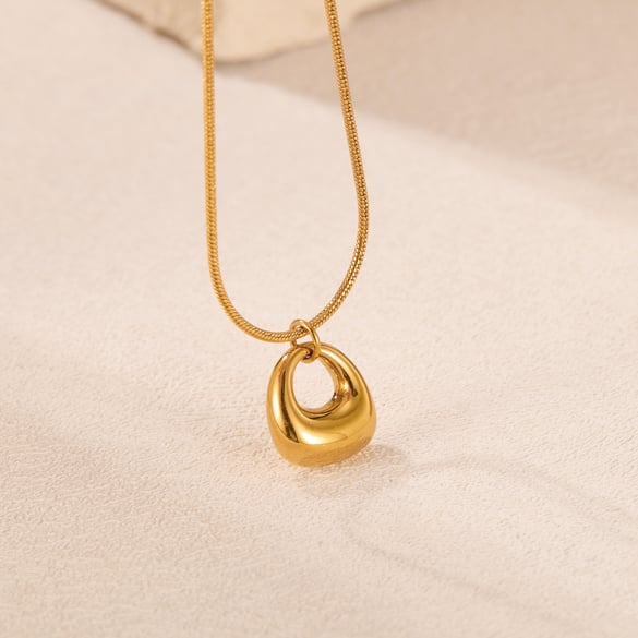 1 Piece Simple Series Daily Bag Shape Stainless Steel Gold Color Women's Pendant Necklaces