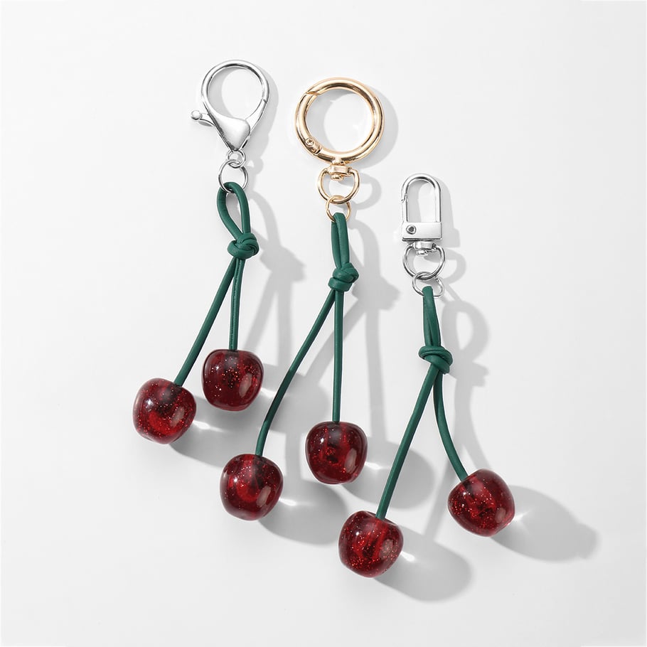 Leather Cherry Bag Charms Picture5