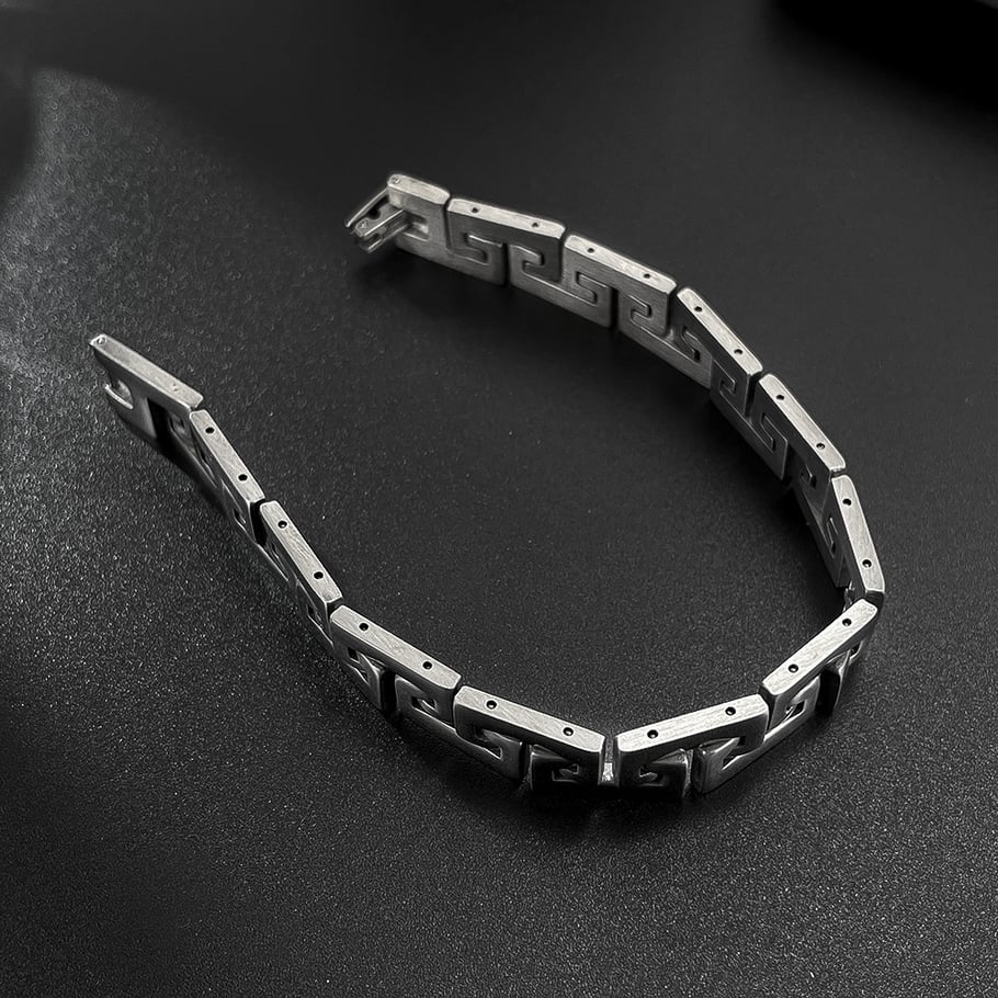 1 Piece Industrial Series Rock Geometric Stainless Steel Men's Bracelets Picture4