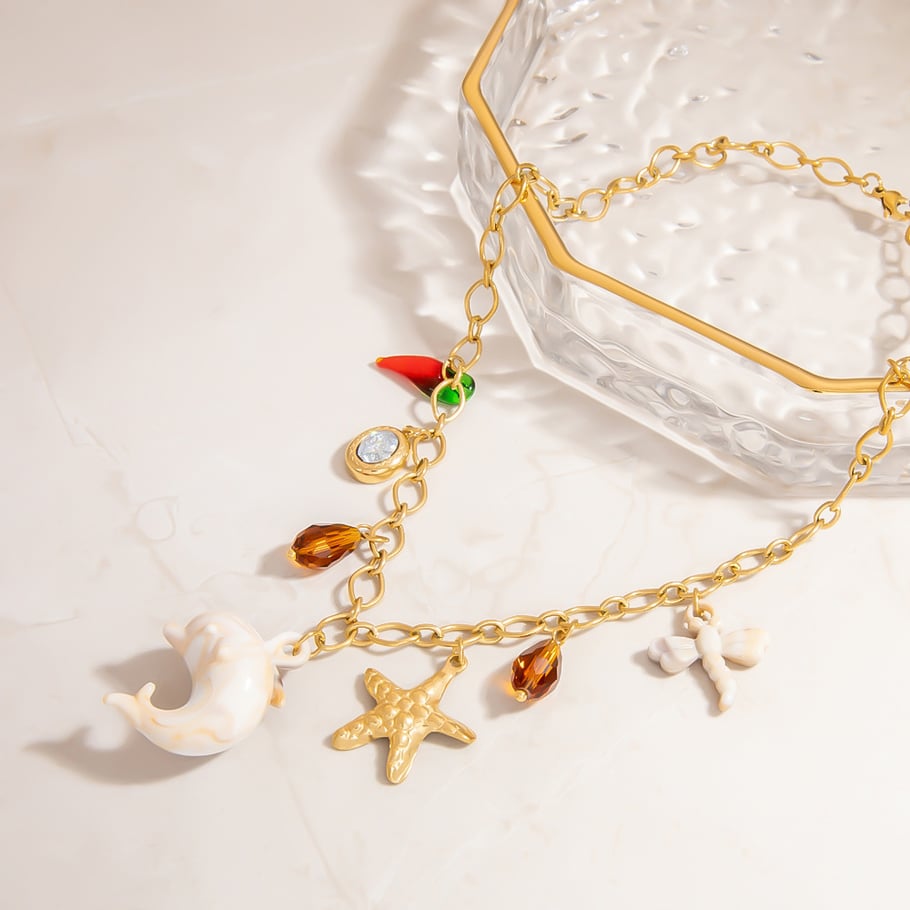 Oceanic Stainless Steel  Gold Color Pendant Necklaces Picture3