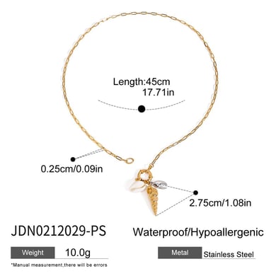 Oceanic Stainless Steel Gold Color Pendant Necklaces h5 Picture2