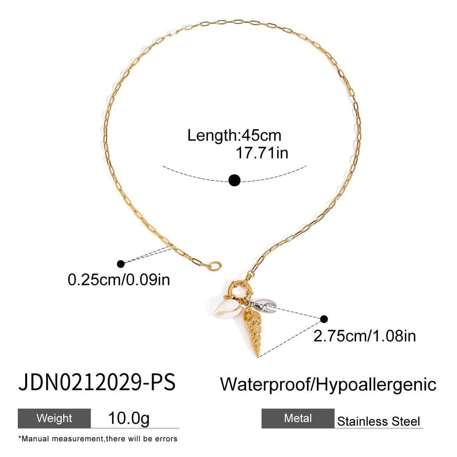 Oceanic Stainless Steel Gold Color Pendant Necklaces Picture2