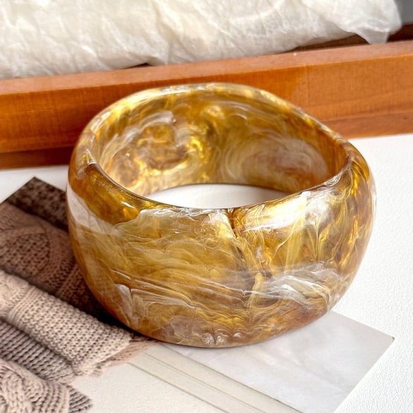 Bracelet femme haut de gamme marron, large, à motifs géométriques ronds mélangés 2