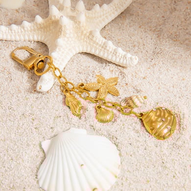 Retro Oceanic Stainless Steel Gold Color Bag Charms h5 Picture5