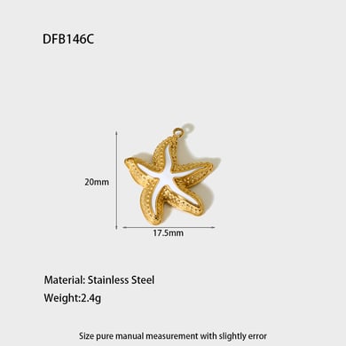 Seestern Edelstahl Goldfarben Anhänger h5 