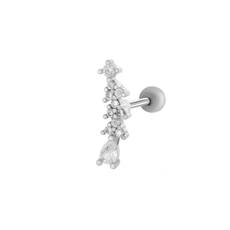 1 Piece Copper Zircon Piercings Earring 