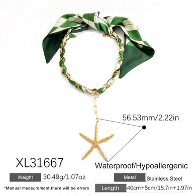 Casual Starfish Stainless Steel  Gold Color Pendant Necklaces h5 Picture2