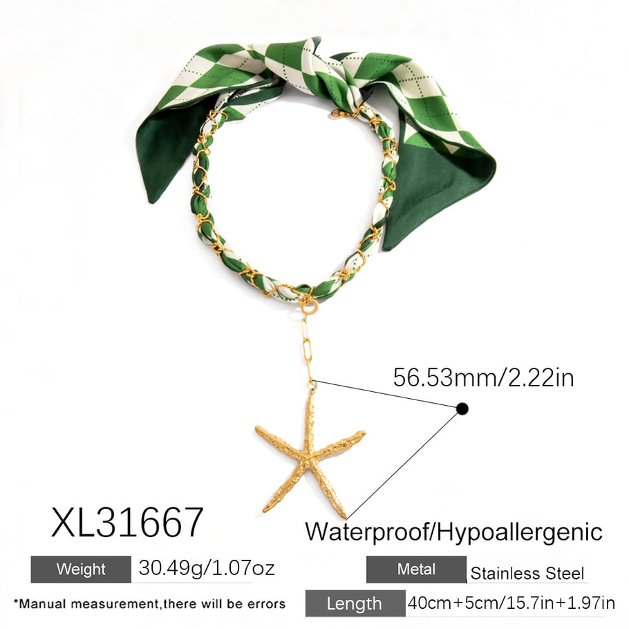 Casual Starfish Stainless Steel  Gold Color Pendant Necklaces Picture2