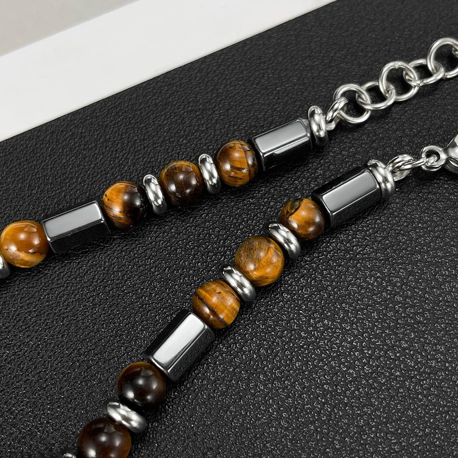 Daily Geometric Natural Stones Material Men's Beaded Bracelets Picture3