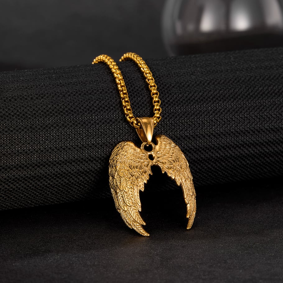 1 Piece Statement-making Wings Stainless Steel Men's Pendant Necklaces h5Picture3