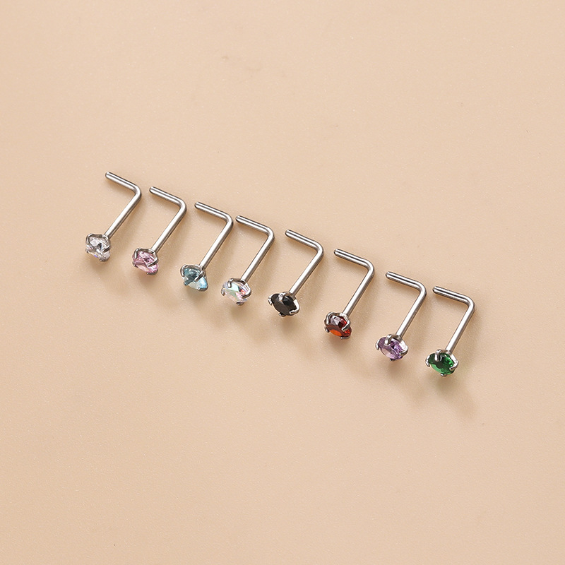 1 Piece Colorful Zircon Women's Nose Stud Picture4