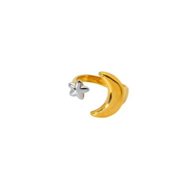 1 Piece Simplicity Collection Star Gold Stainless Steel Women's Ring h5 Picture5