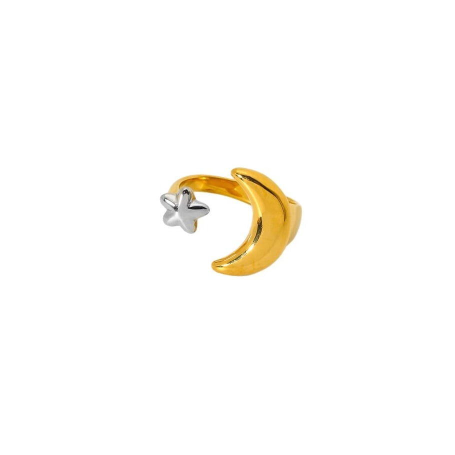 1 Piece Simplicity Collection Star Gold Stainless Steel Women's Ring Picture5
