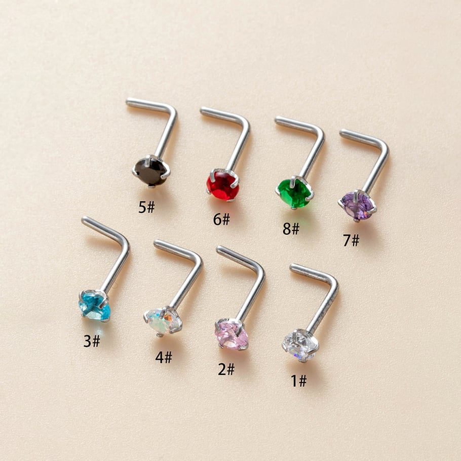 1 Piece Colorful Zircon Women's Nose Stud Picture3