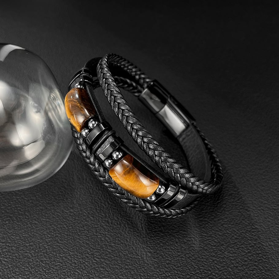 1 Piece Rugged Leather Men's Bracelets Picture5