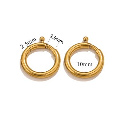 1 Piece DIY Spring Annular Clasp Stainless Steel Gold Color Women's Pendants h5 Picture2