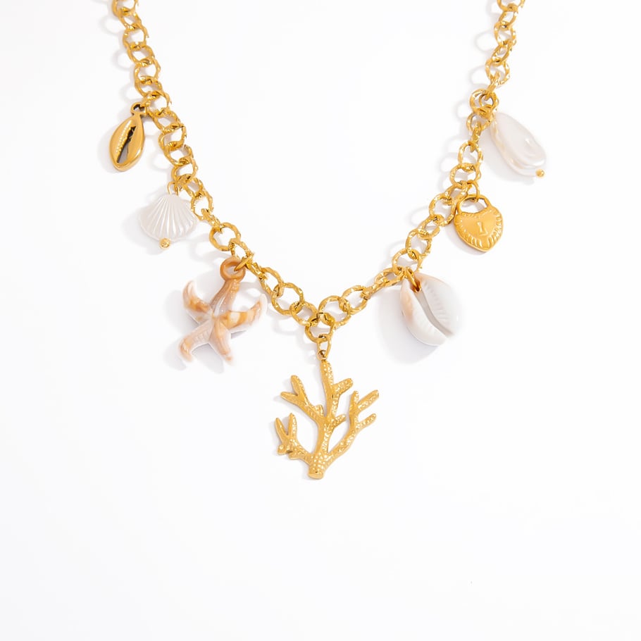 Oceanic Stainless Steel Gold Color Pendant Necklaces Picture5