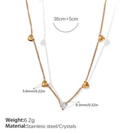 XL425WEG collier en or avec pierre blanche Image2