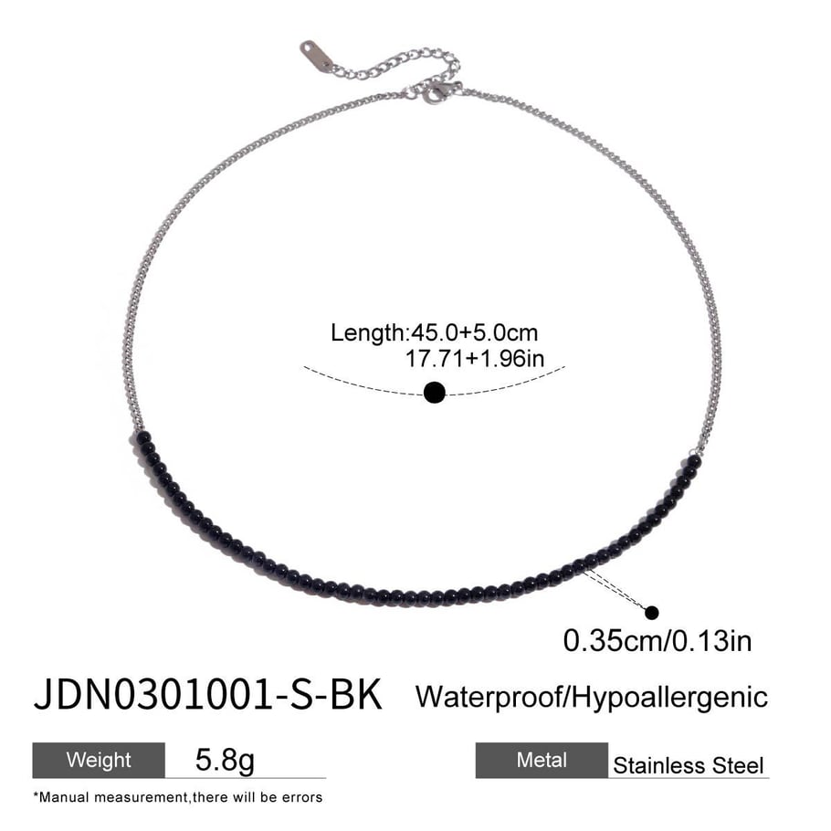 Retro Stainless Steel Beaded Necklaces