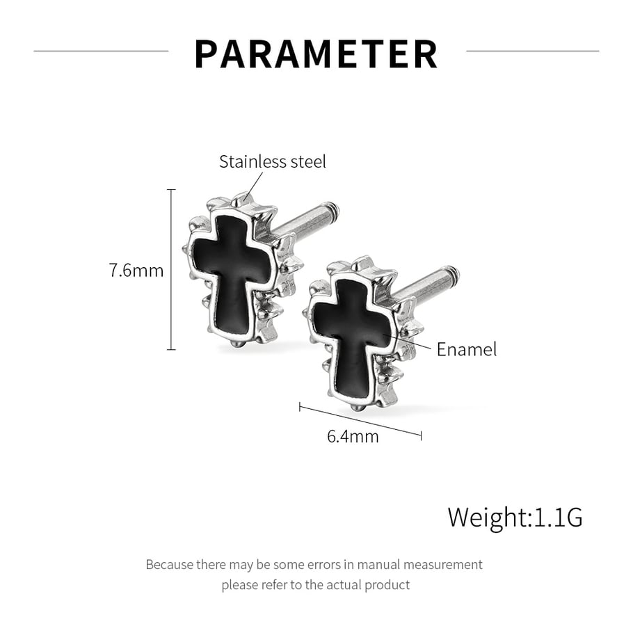 Delicate Cross Stainless Steel Men's Earrings Picture7