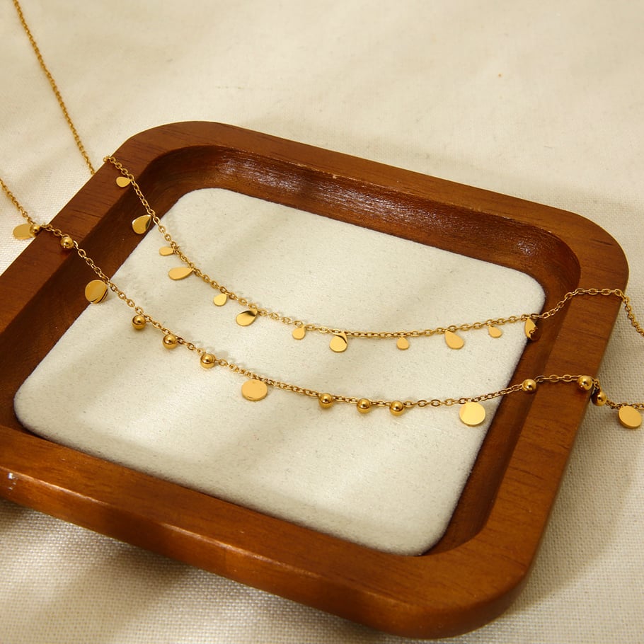 Simple Series Drop - shaped Gold - colored Stainless Steel Women's Necklaces Picture2