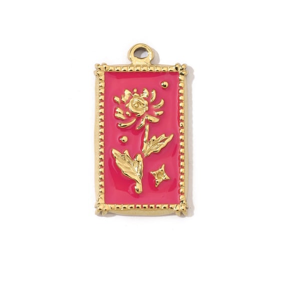 1 Stück Anspruchsvolle Serie Elegante Blumen Edelstahl Gold Farbe Damen Anhänger