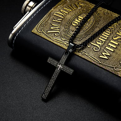 1 Piece Retro Cross Stainless Steel Men's Necklaces h5 Picture3