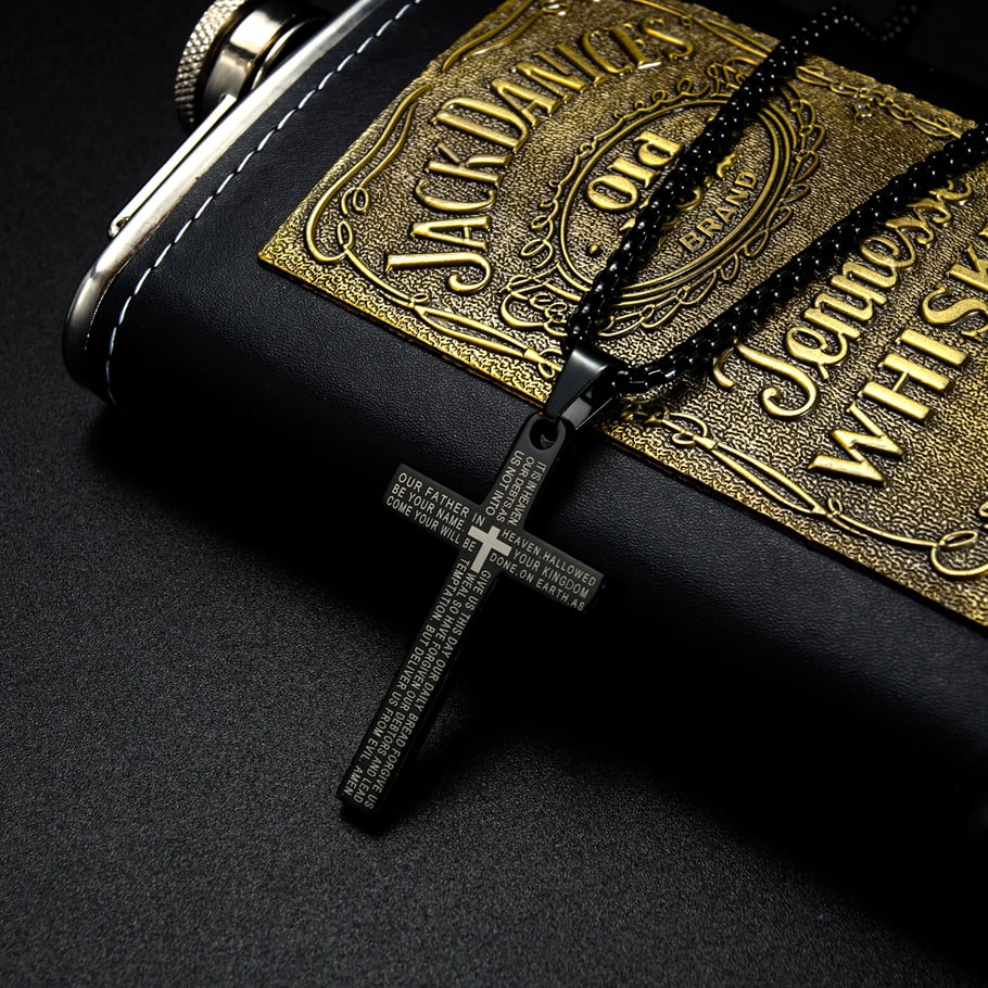 1 Piece Retro Cross Stainless Steel Men's Necklaces Picture3