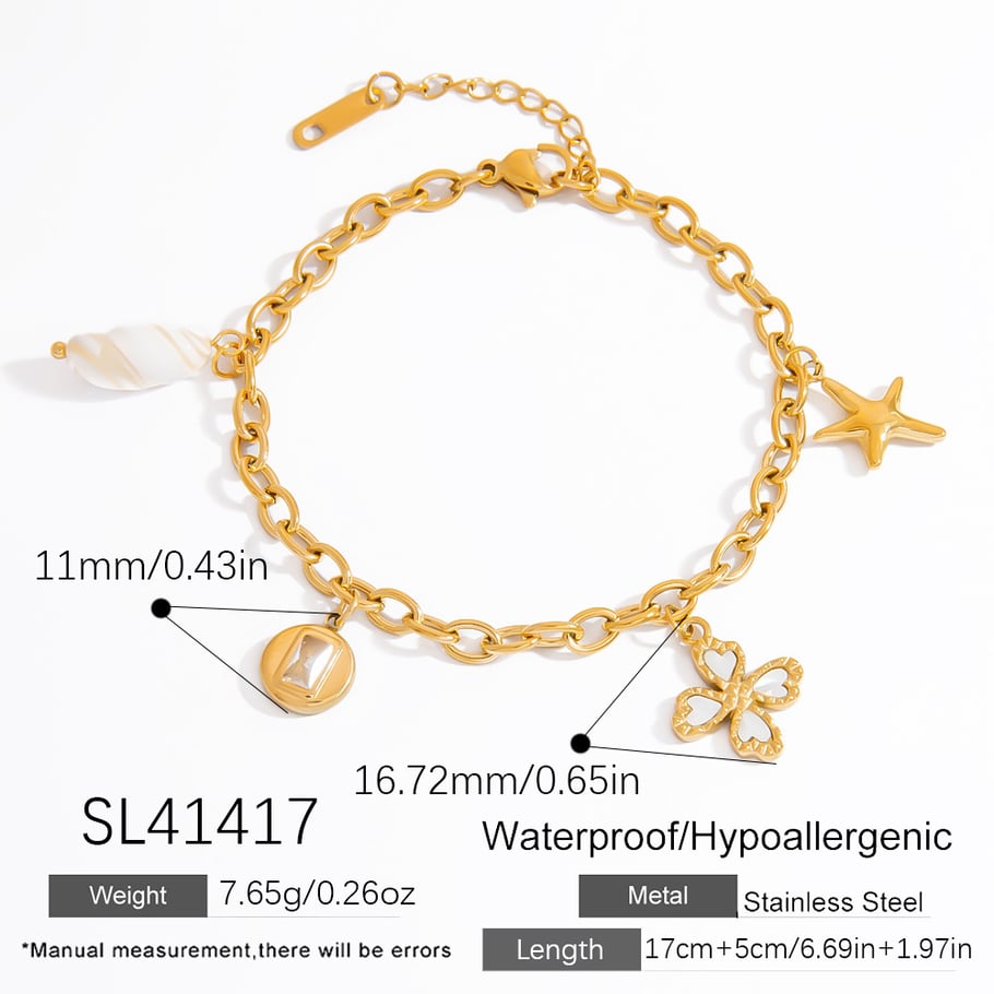 Marine Chic Stainless Steel Gold Color Women's Charm Bracelets Picture2
