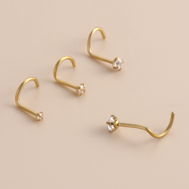1 piercing para la nariz de circonita delicada para mujer h5Imagen3