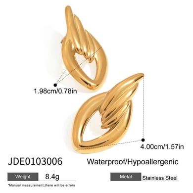 Ins Style Geometric Stainless Steel Gold Color Stud Earrings h5 Picture2