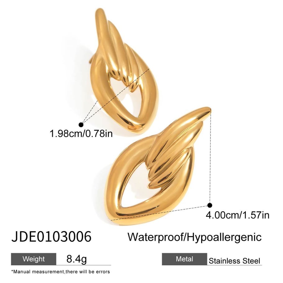 Ins Style Geometric Stainless Steel Gold Color Stud Earrings Picture2